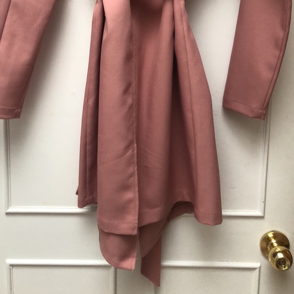 SOLD - Dusty Rose Modern Trench Coat - Picture 5 of 5